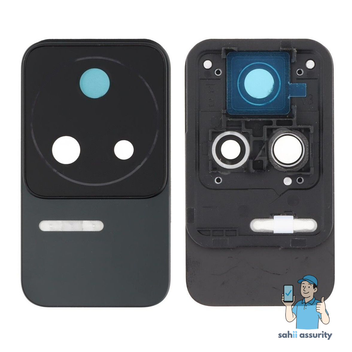 Camera Lens Glass with Frame for Xiaomi Poco F4 5G Black